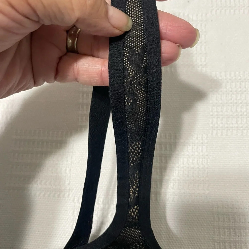 Cacique 44DD  Full Coverage  black lace  Bra with tan lining